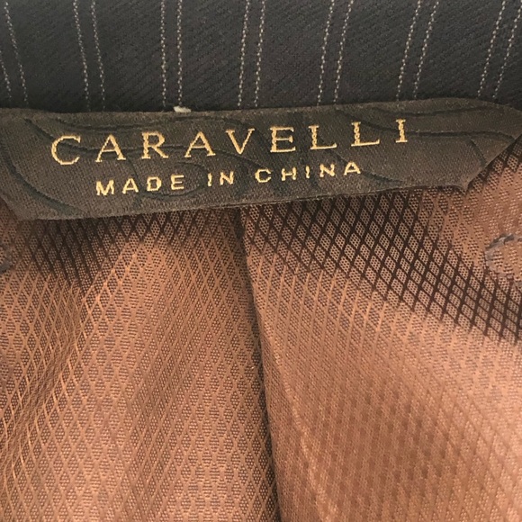 CARAVELLI YTALY Blazer Black Striped Blazer Sport Coat 3 Button men’s Sz 38S 32W - Picture 6 of 16